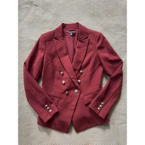 White House Black Market Burgundy double breasted Blazer, size 2